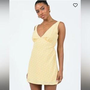 Yellow Polka Dot Mini Dress